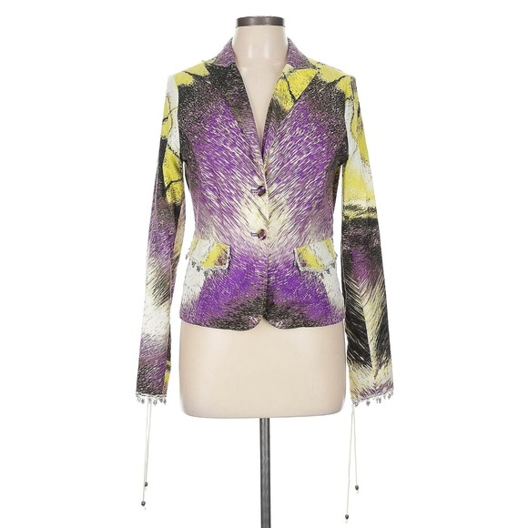 Class Roberto Cavalli Colorful Beaded Blazer Jacket - Picture 1 of 12